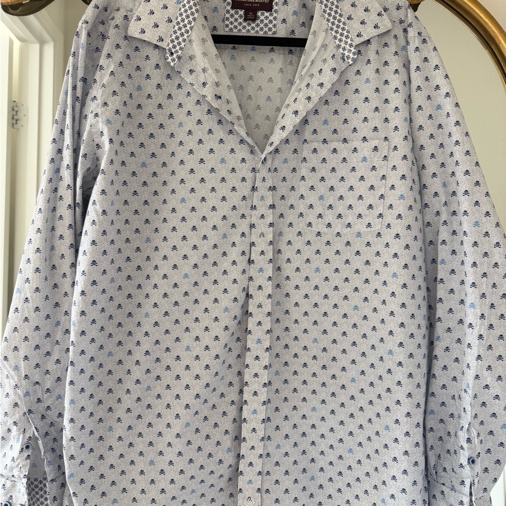 Men's Blue Patterned Shirt